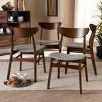 Ensemble de 4 chaises de salle à manger transitionnelles modernes du milieu du siècle Parlin