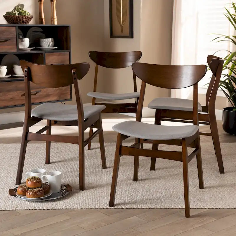 Ensemble de 4 chaises de salle à manger transitionnelles modernes du milieu du siècle Parlin