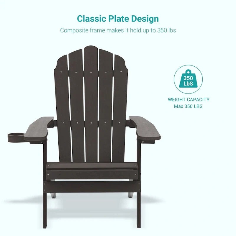 Lot de 2 chaises Adirondack pliantes Bonosuki pour patio et brasero