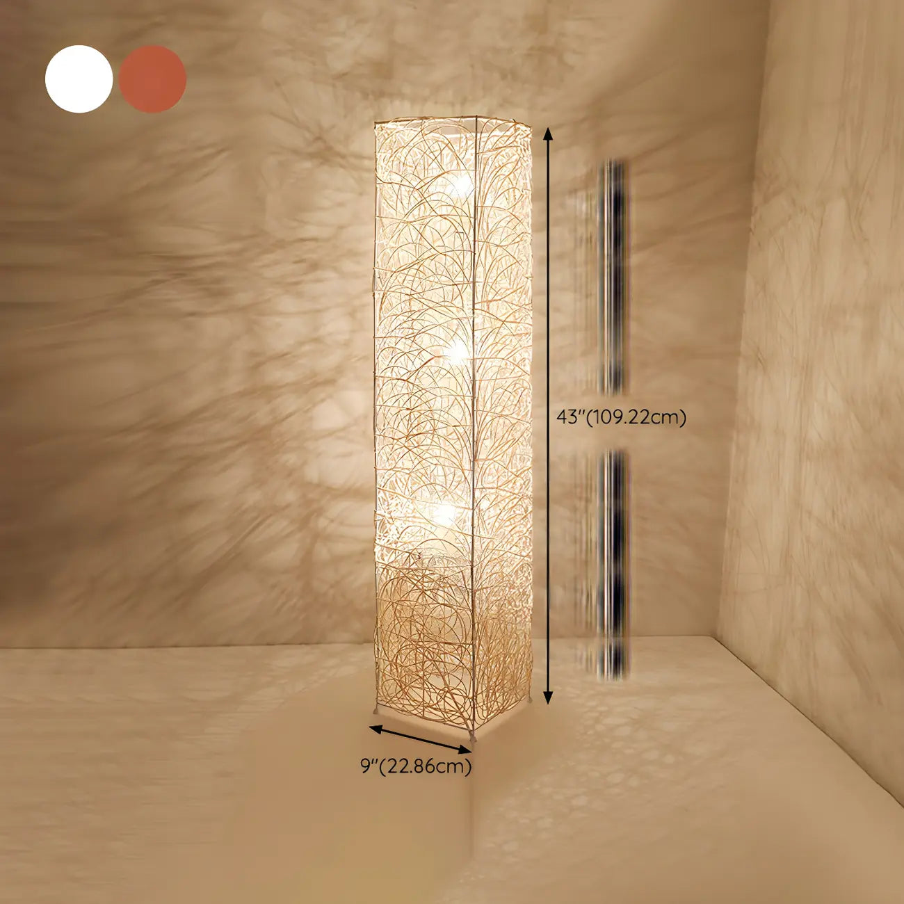 Lampadaire tressé LED à brancher pour salon