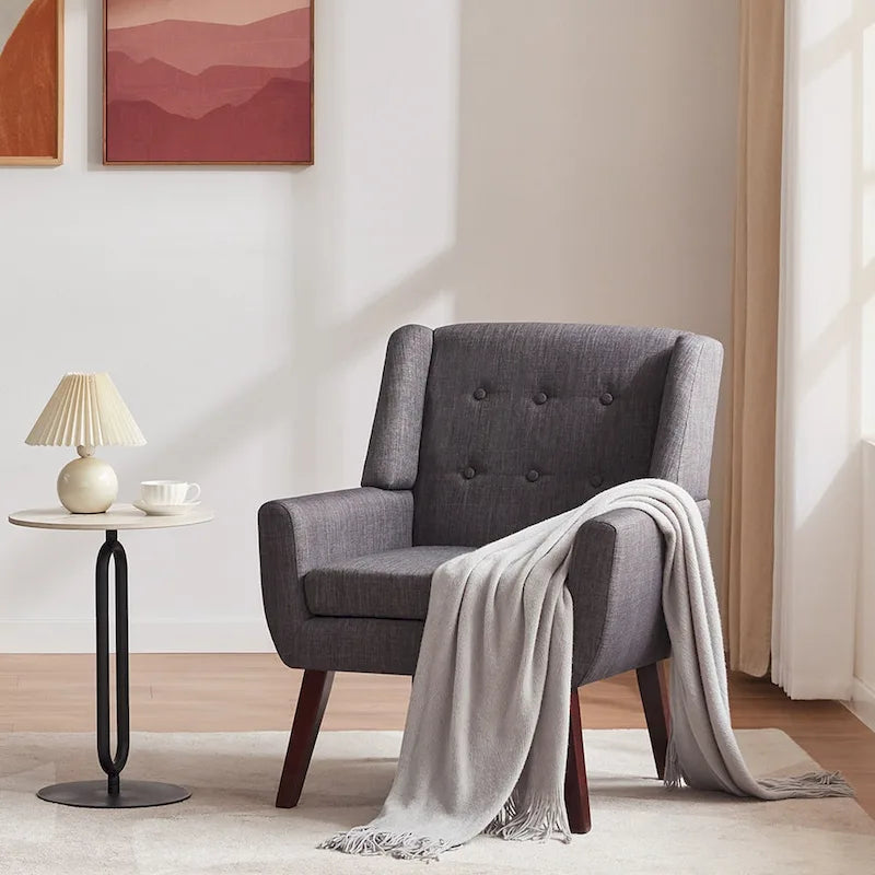 Lot de 2 fauteuils d'appoint modernes capitonnés HUIMO