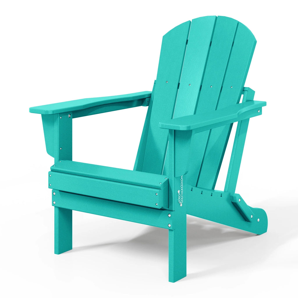 Chaise Adirondack pliante de patio d'extérieur tout temps résistante à la décoloration Polytrends Laguna