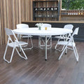Table pliante ronde en plastique de 1,80 m avec poignée pour événements