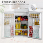 HOMCOM Mini-réfrigérateur avec congélateur 90 L, réfrigérateur compact à porte unique avec thermostat réglable pour chambre à coucher