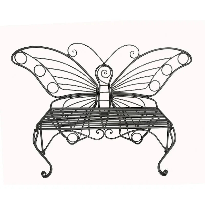 Banc papillon ancien en métal noir