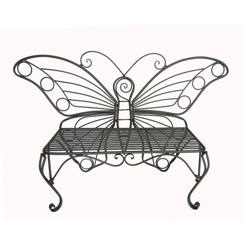 Banc papillon ancien en métal noir