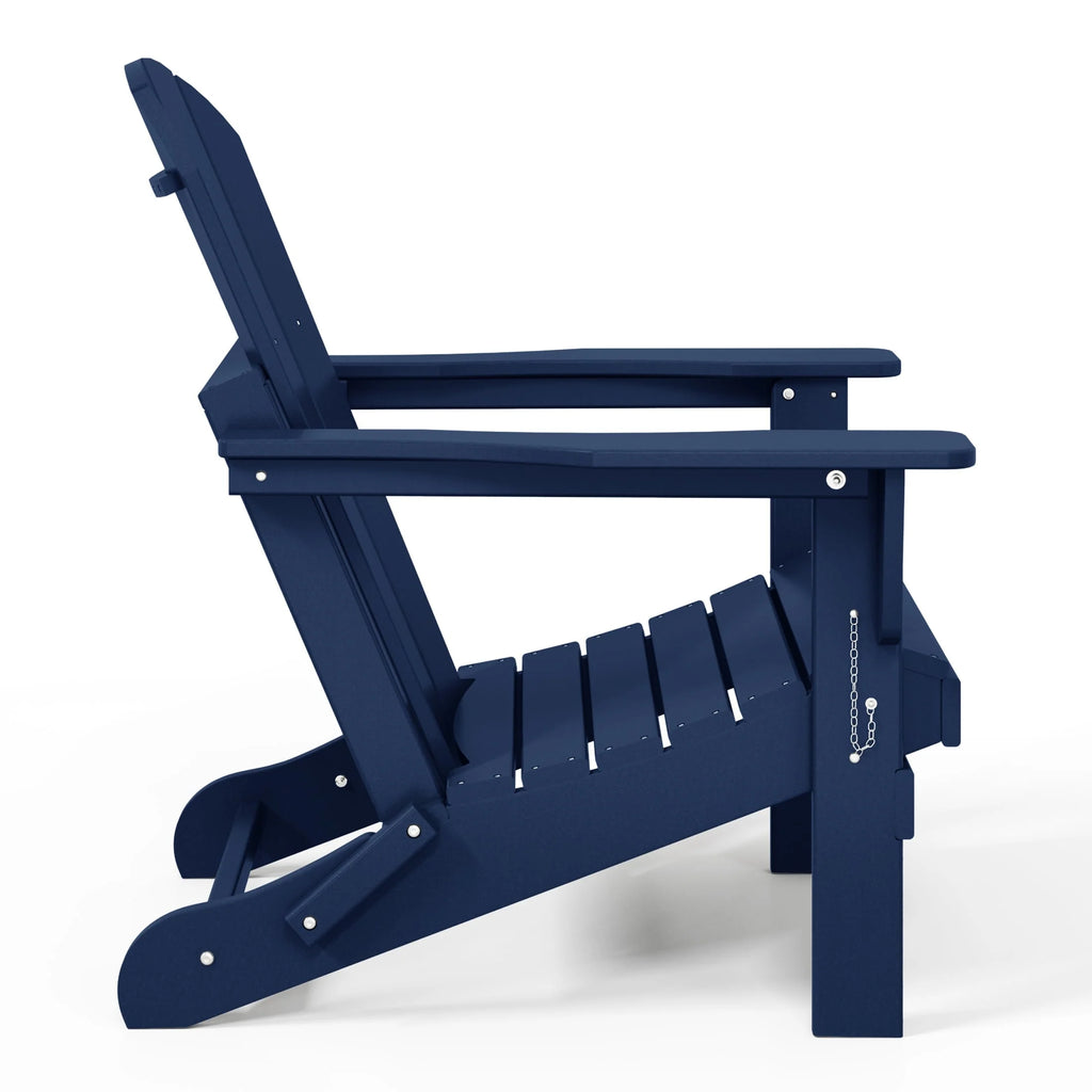 Chaise Adirondack pliante de patio d'extérieur tout temps résistante à la décoloration Polytrends Laguna