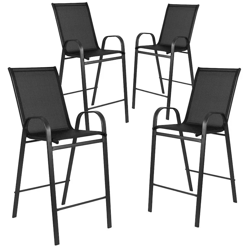 Lot de 4 tabourets de bar d'extérieur en matériau Flex Comfort – Tabouret de terrasse