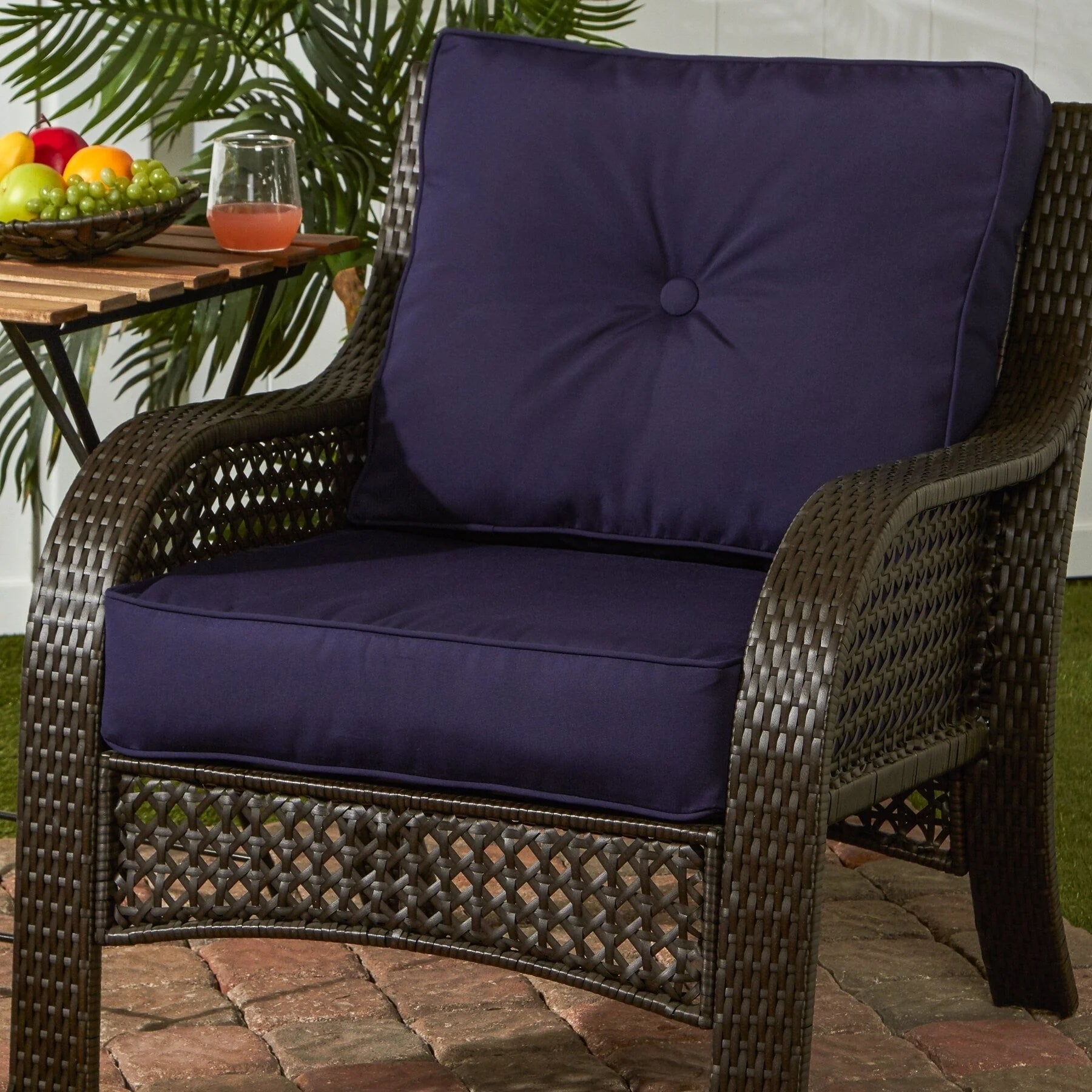 Ensemble de 2 coussins d'extérieur Sunbrella haut de gamme à assise profonde