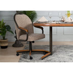 Chaise à roulettes pivotante et inclinable avec coussin pour repas décontractés