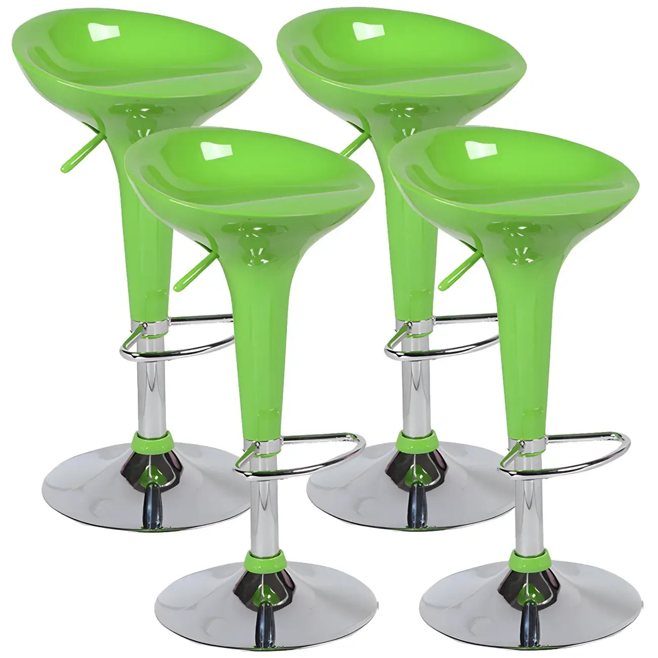 Tabouret de bar pivotant en plastique chromé, réglable en hauteur