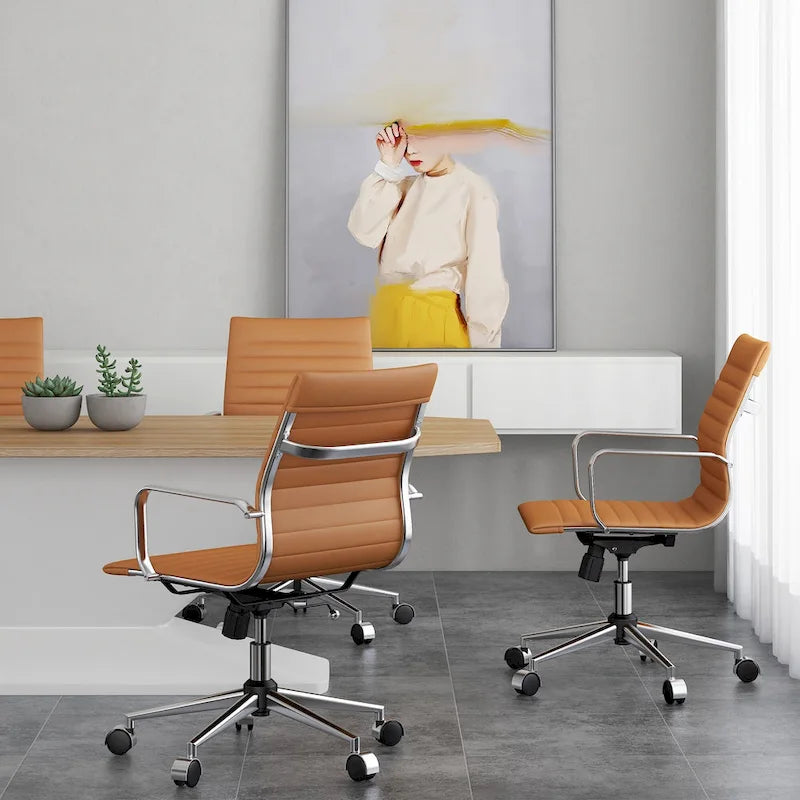 LUXMOD Chaise de Bureau à Domicile Côtelée Fauteuil de Bureau