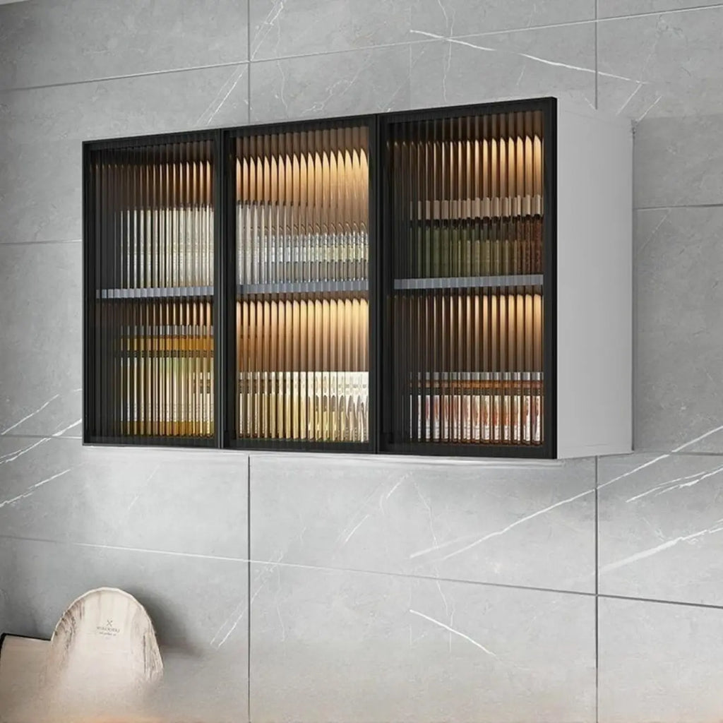 Buffet de cuisine mural gris en bois avec rangement