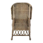 Chaise d'appoint de salle à manger en rotin naturel avec coussin, par East at Main