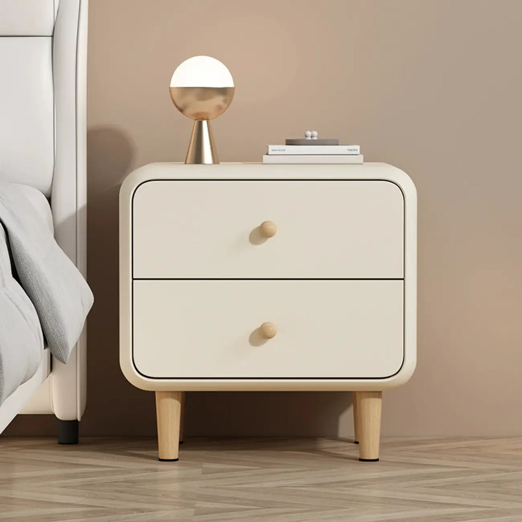 Table de chevet moderne en bois avec 2 tiroirs et pieds