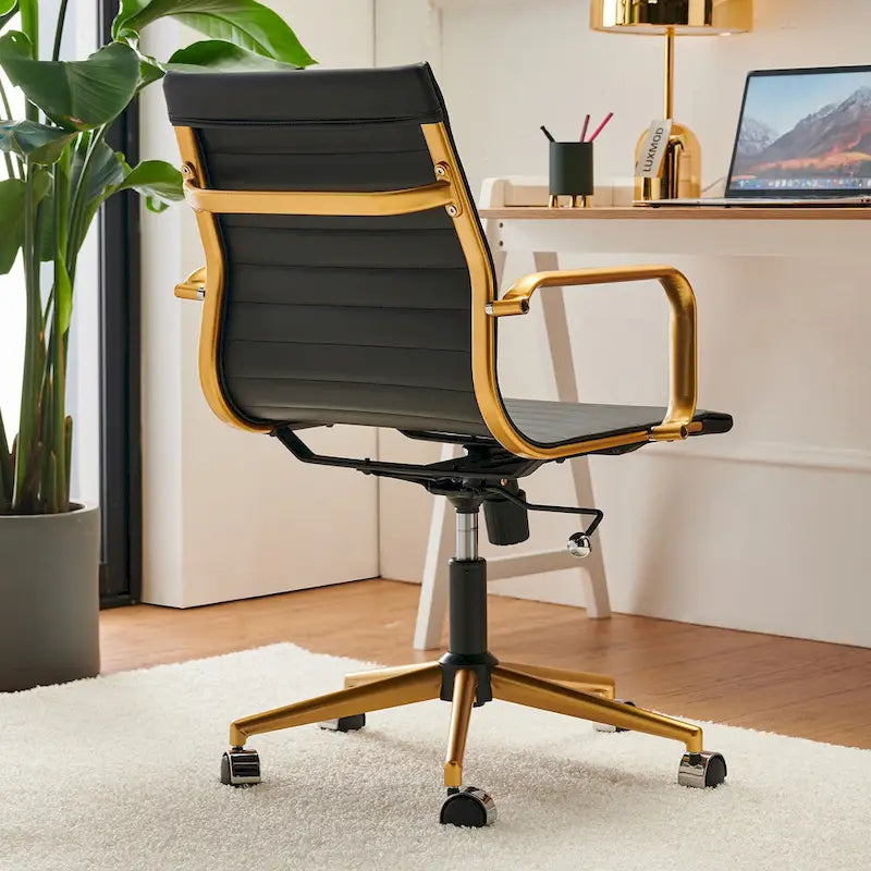 LUXMOD Chaise de Bureau à Domicile Côtelée Fauteuil de Bureau
