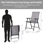 Ensemble de 4 chaises de patio pliantes Outsunny au design simple et chic, confortables pour la terrasse, le jardin, la cour et les voyages