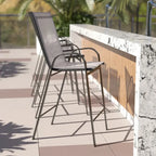 Lot de 4 tabourets de bar d'extérieur en matériau Flex Comfort – Tabouret de terrasse