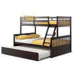 Lit superposé Gymax double sur un lit complet avec lit gigogne double convertible