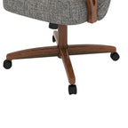 Chaise de salle à manger à roulettes Chromcraft Cliff, finition noyer