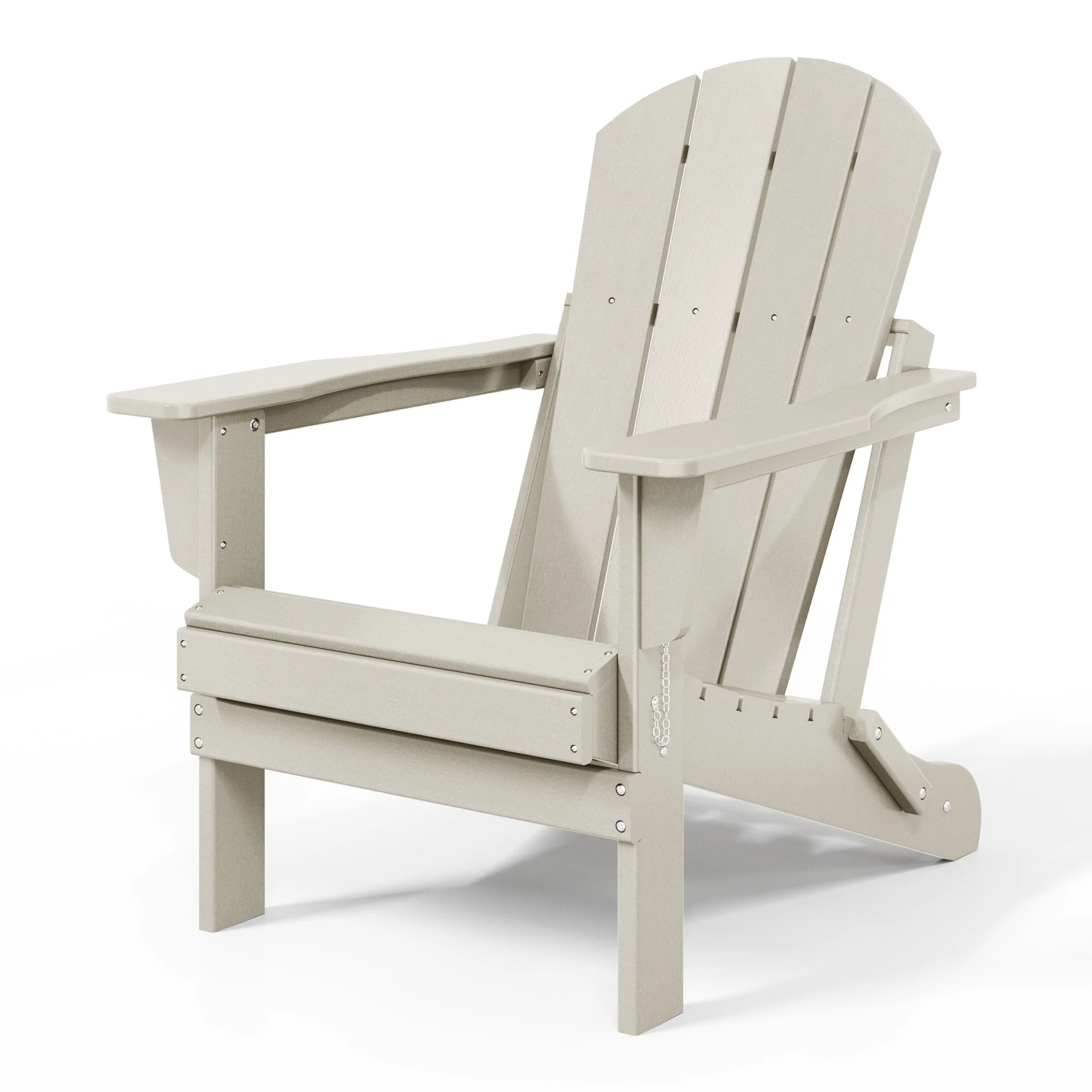 Chaise Adirondack pliante de patio d'extérieur tout temps résistante à la décoloration Polytrends Laguna