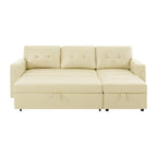 Canapé d'angle réversible convertible avec lit gigogne, méridienne avec rangement dissimulé et pieds durables