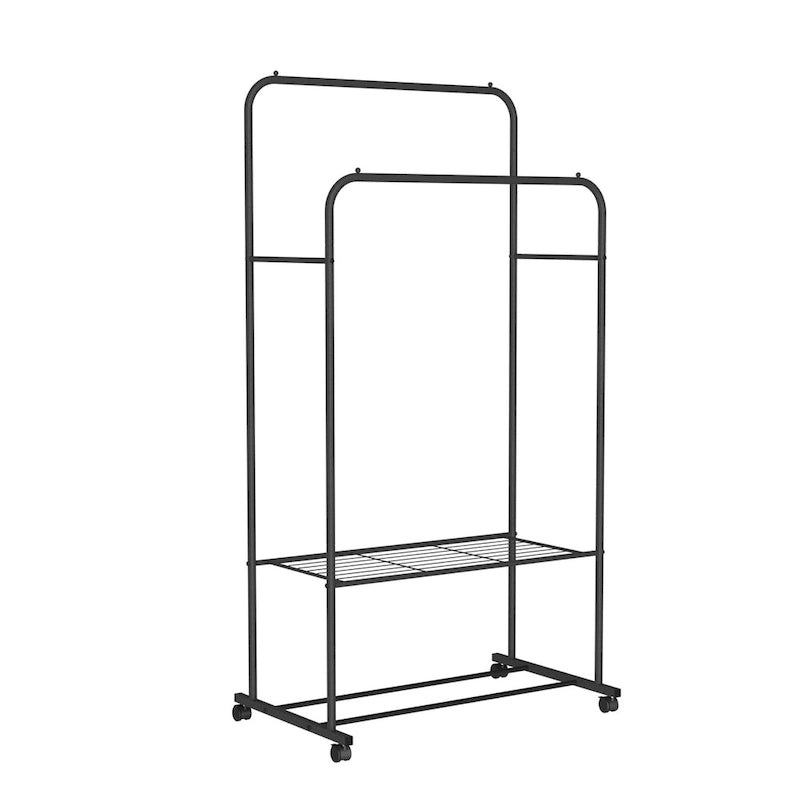 Étagère en Métal avec Roues pour Vêtements