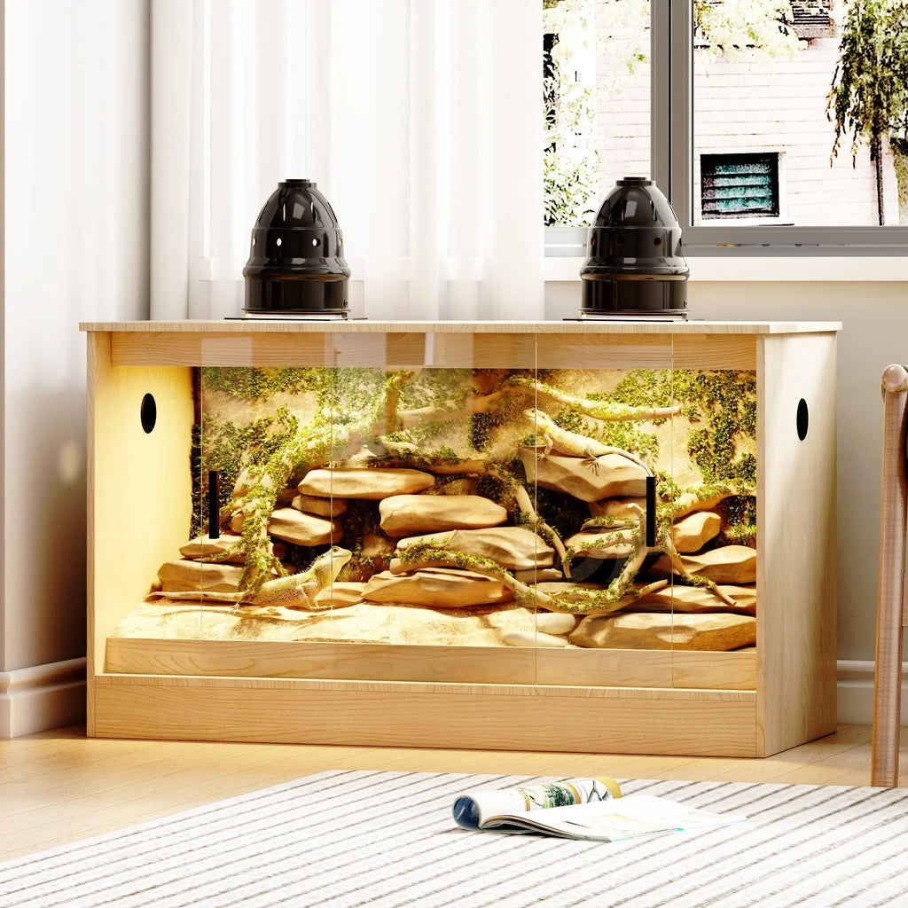 Habitat pour reptiles - Terrarium spacieux pour lézards, serpents et plus encore - 47.2