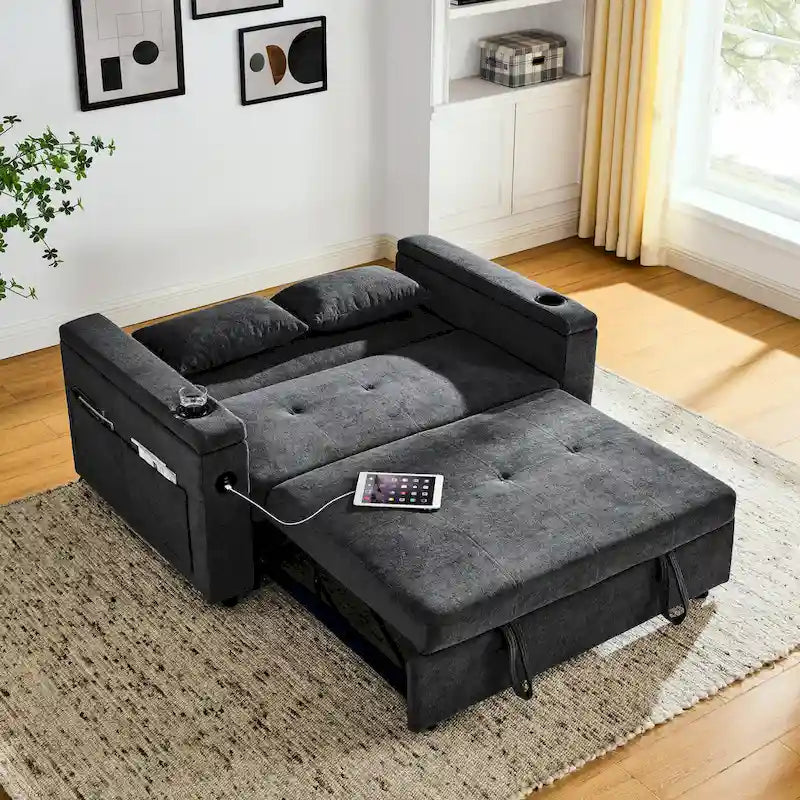 Canapé convertible 54 pouces avec deux places inclinables