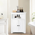Meuble d'angle 32 avec 2 portes et étagères réglables pour rangement domestique - 25,4 x 12,8 x 33,3 po