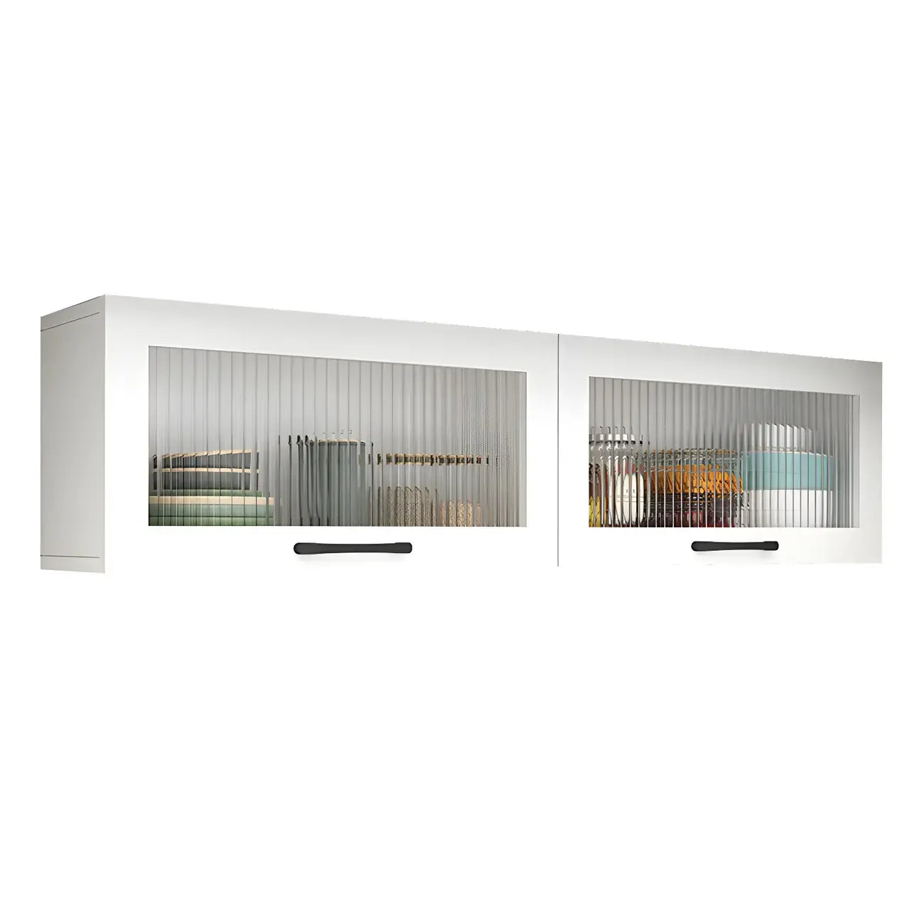 Vaisseliers de cuisine blancs en bois à fixation murale