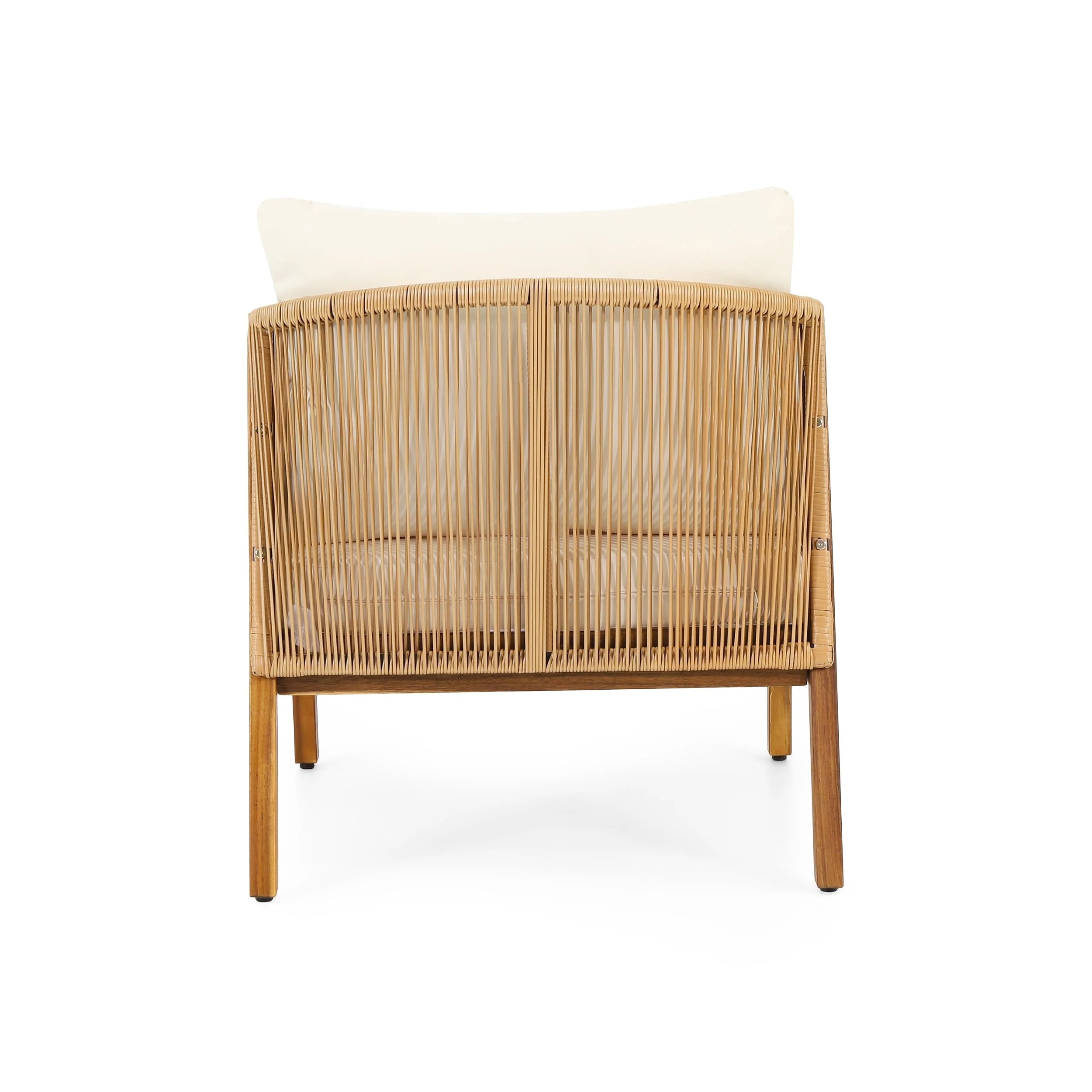 Ensemble de deux fauteuils de club d'extérieur Jabe en bois d'acacia et osier par Christopher Knight Home
