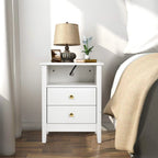 Tables de chevet lot de 2 avec station de recharge table d'appoint avec 2 tiroirs avec ports USB et prises de courant chevet de lit