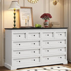 Commode 10 tiroirs, commode en bois 55 grands tiroirs et commodes