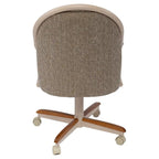 Chaise à roulettes pivotante et inclinable avec coussin pour repas décontractés
