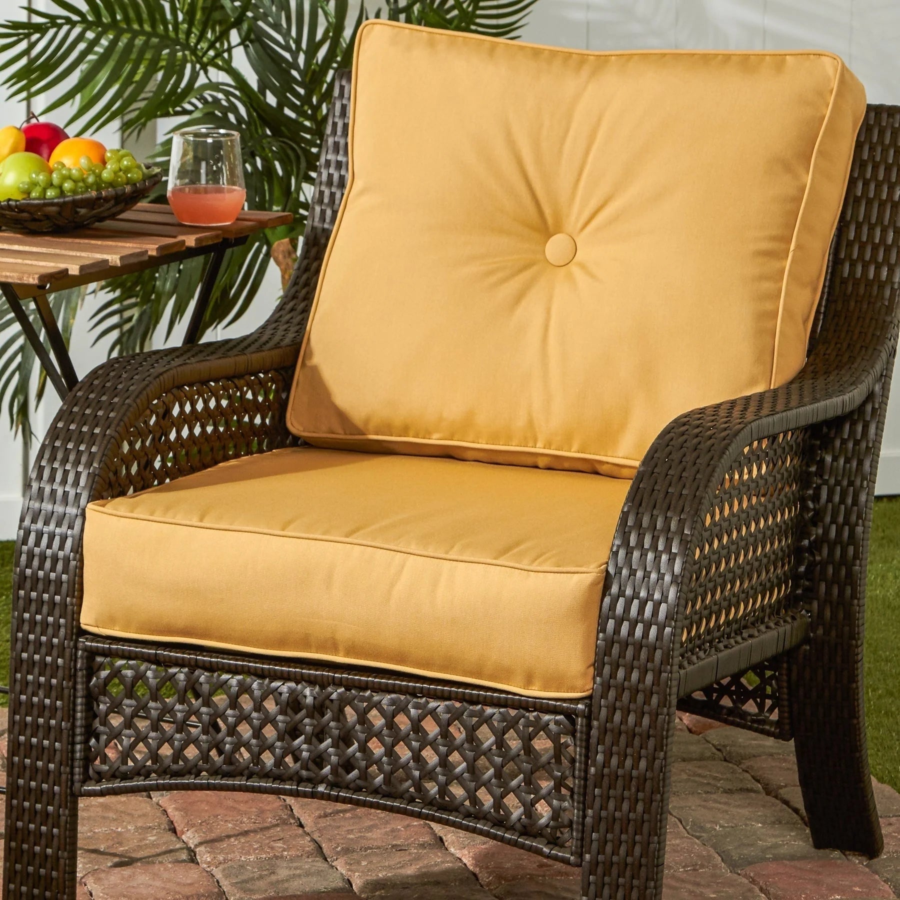 Ensemble de 2 coussins d'extérieur Sunbrella haut de gamme à assise profonde