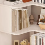 Étagère d'angle en bois manufacturé avec 6 tablettes