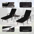 Kullavik – Ensemble de 3 chaises longues d'extérieur
