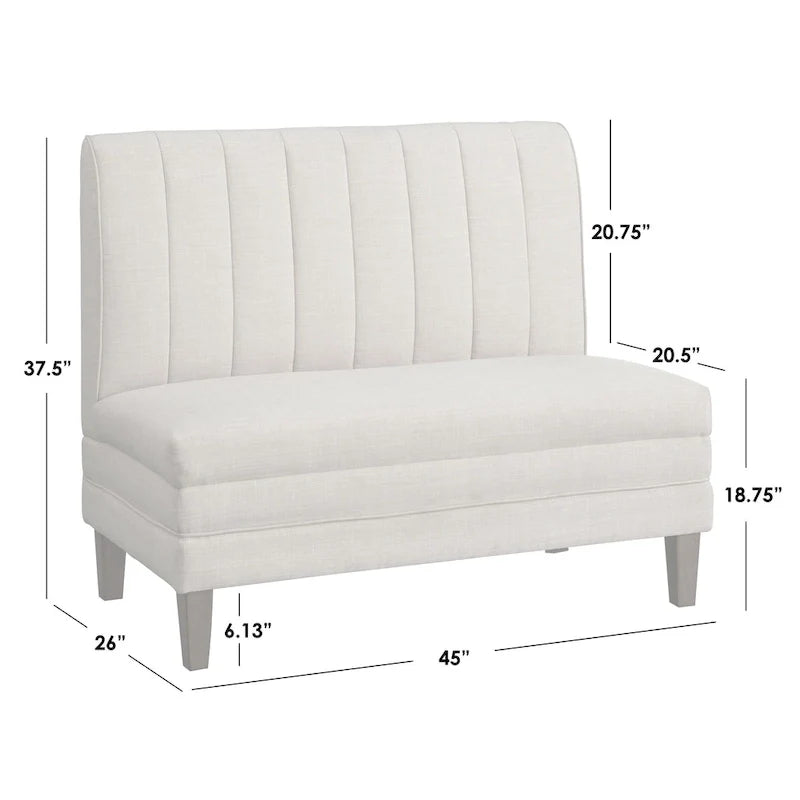 Ensemble banquette rembourrée à dossier cannelé 3 pièces Kerrington de Lifestorey