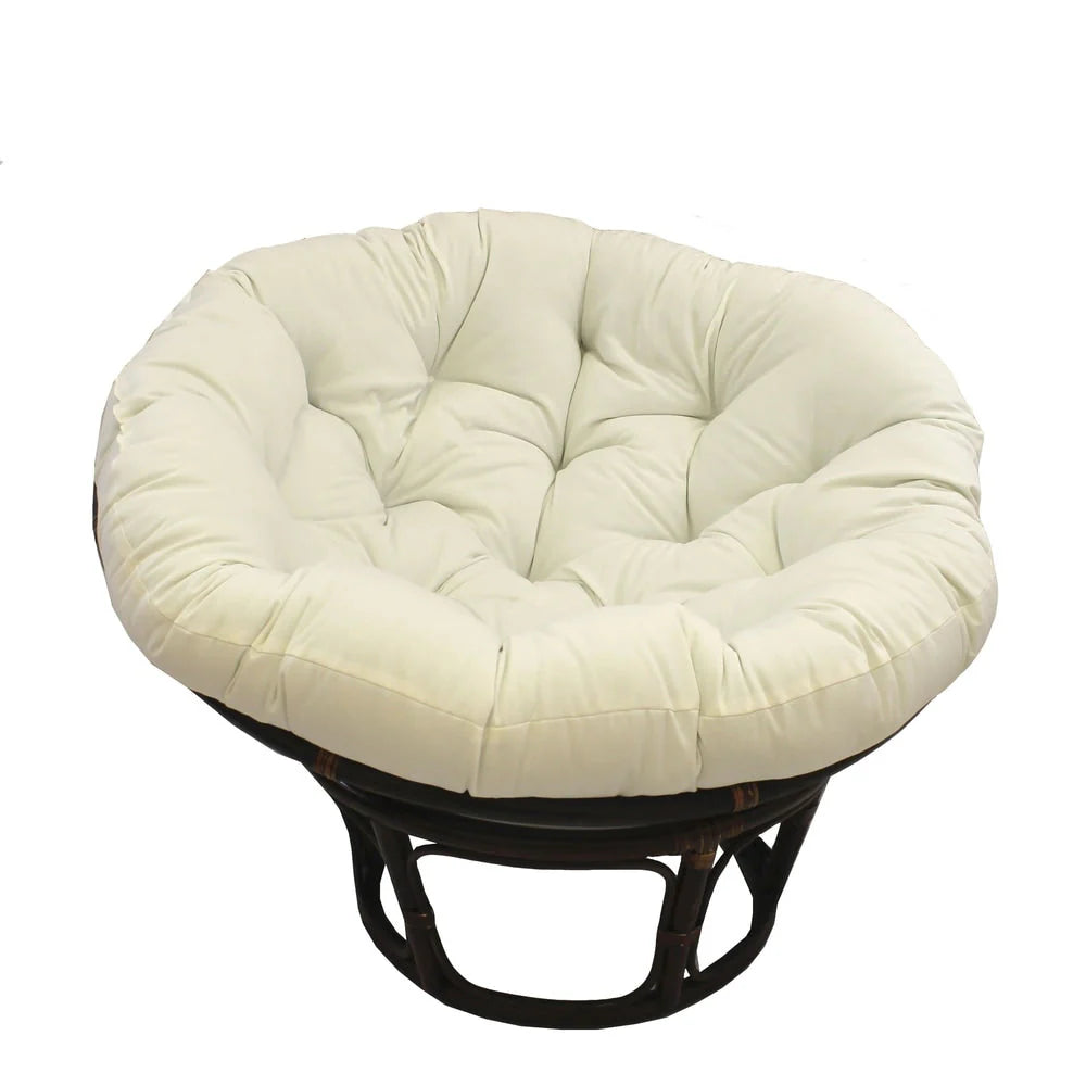Fauteuil Papasan en rotin Bali de 42 pouces avec coussin en sergé