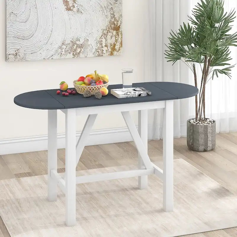 Ensemble de salle à manger 3 pièces en bois à hauteur de comptoir avec rallonge pliable