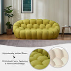 Canapé paresseux courbé 2 places Bubble de forme nid d'abeille en tissu textile 3D pour salon et appartement