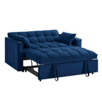 Canapé convertible 4 en 1 avec accoudoirs et poches de rangement, canapé-lit escamotable capitonné multifonction avec dossier réglable