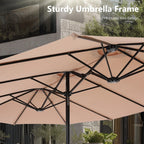 MAISON ARTS Parasol double de 4,5 m pour terrasse, grande taille, avec pied inclus