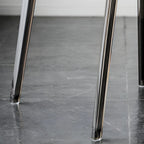 Chaise de salle à manger en acrylique ambré sans accoudoirs à dossier bas