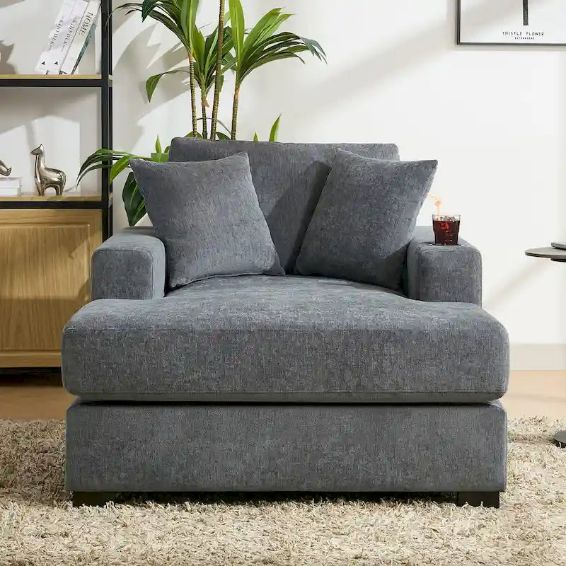 Trois tailles de chaise longue surdimensionnée avec oreillers