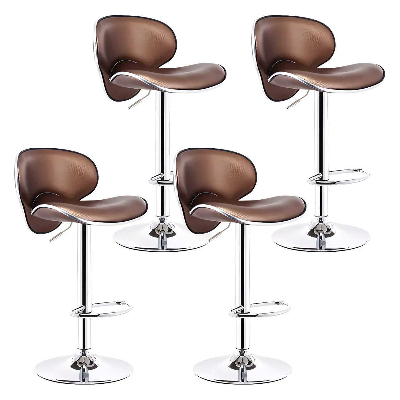 Tabourets de bar pivotants à 360° en similicuir, avec siège baquet réglable en hauteur