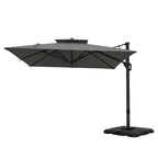 MAISON ARTS Parasol déporté hydraulique automatique 3,6 m Mât en aluminium Rotation à 360 degrés