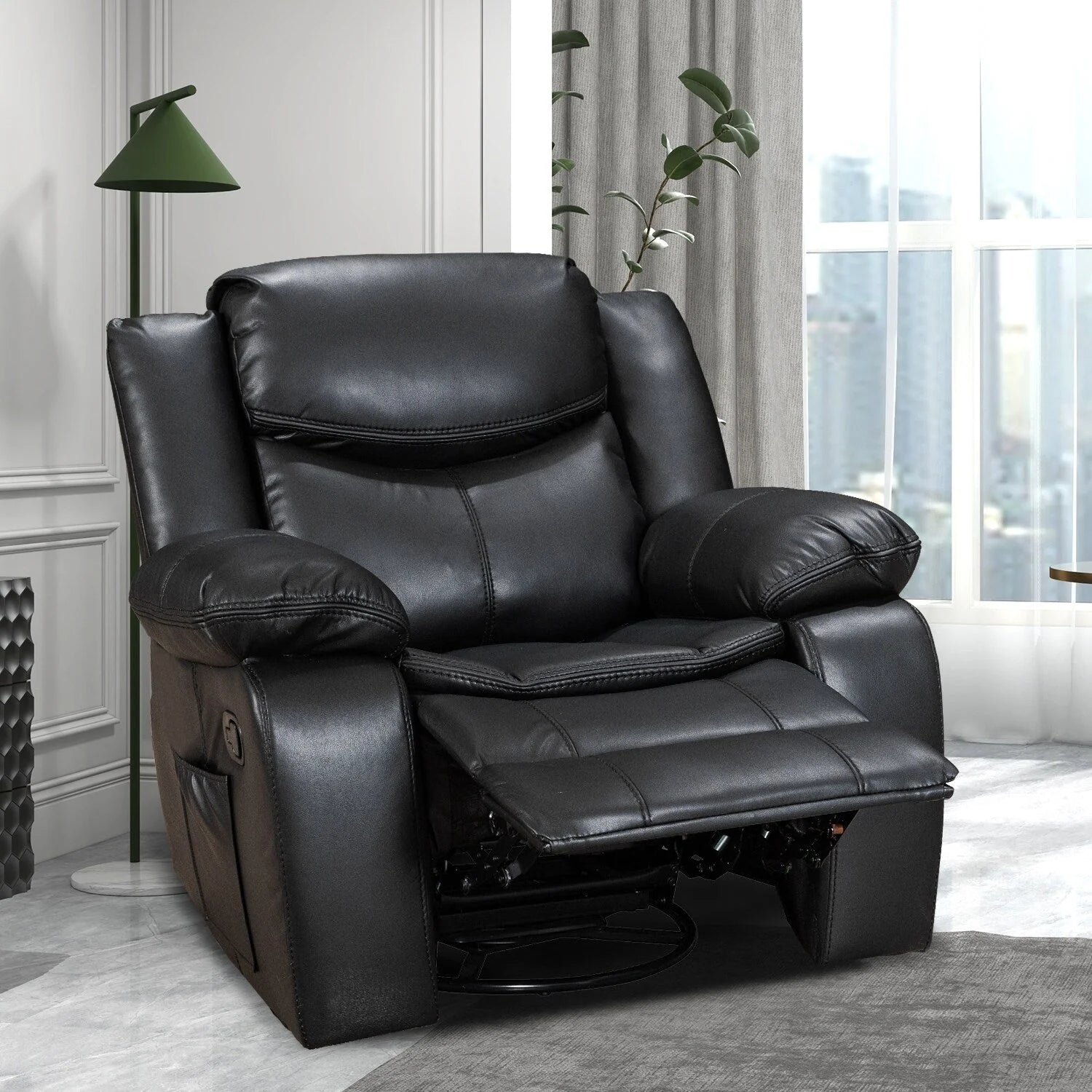 Fauteuil inclinable en cuir, large, durable, avec massage et chauffage