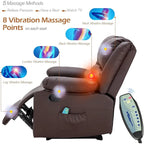 AECOJOY Causeuse inclinable 2 places avec fonction chauffage et massage
